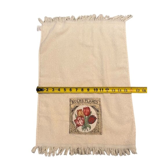Vintage Cannon Bulbs Plants Kitchen Towel Fringe 100% Cotton Made In USA - Picture 3 of 6